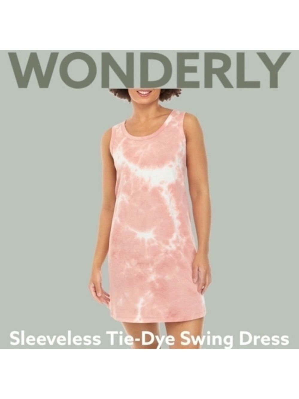 WONDERLY STUDIO Sleeveless Rose Tie-Dye Super-Soft Swing Dress NWT/XL